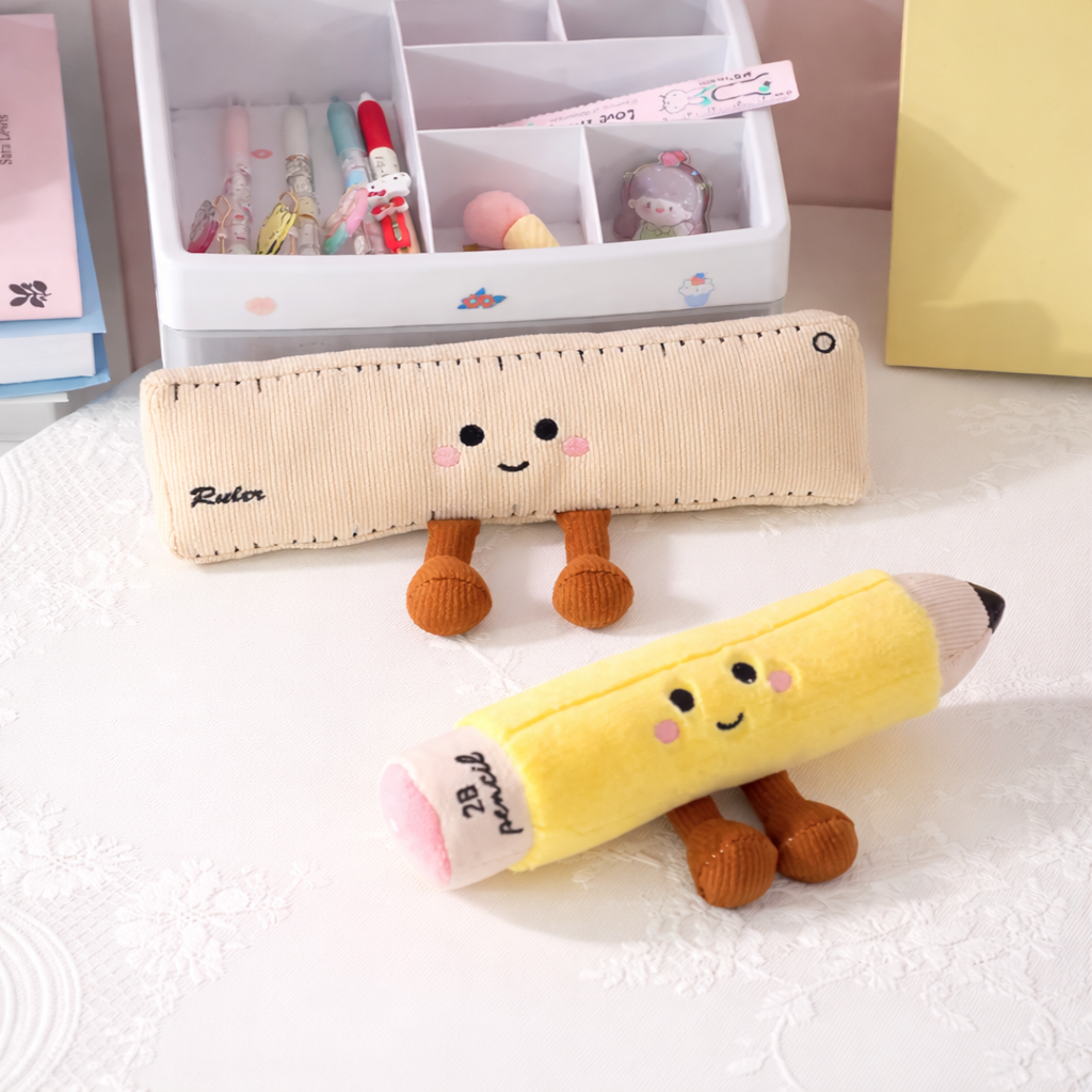 Snugjelly stationery plushie ruler and pencil set